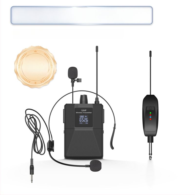 Lapel mikrofon kardioidiga, UHF 600-950MHz, eemaldatav aku 300-500mAh, tööiga 1-3 tundi