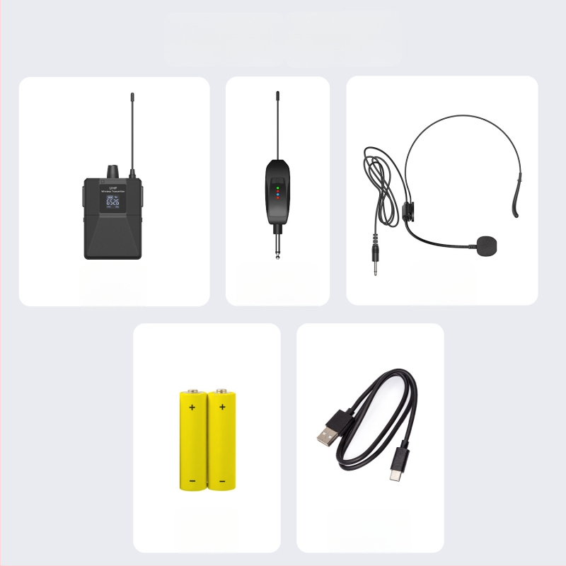 Lapel mikrofon kardioidiga, UHF 600-950MHz, eemaldatav aku 300-500mAh, tööiga 1-3 tundi