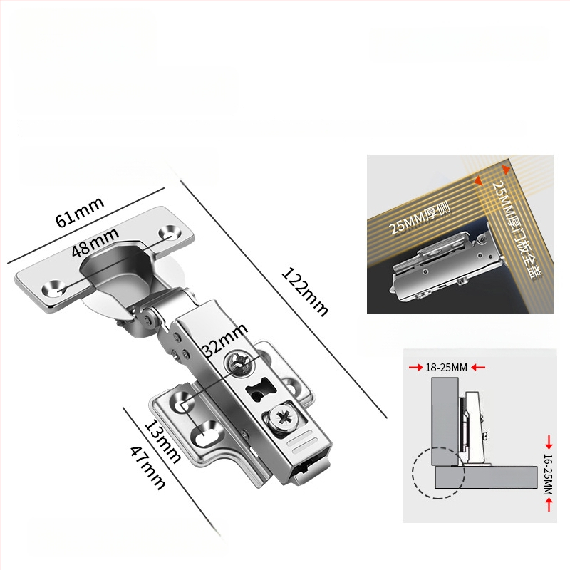 HITE szekrényajtó pánt, rozsdamentes acél, hidraulikus csillapítás, eltávolítható
