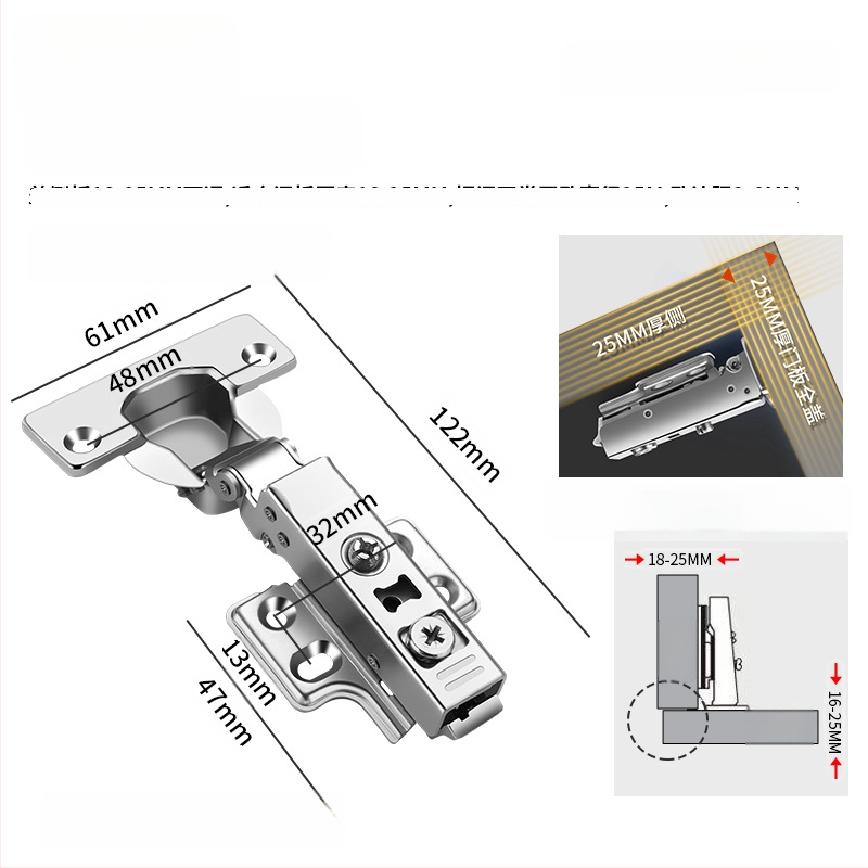 HITE szekrényajtó pánt, rozsdamentes acél, hidraulikus csillapítás, eltávolítható