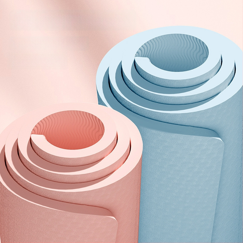 Jooga matt, 6 mm paksus, ühetooniline jalajälje mustriga