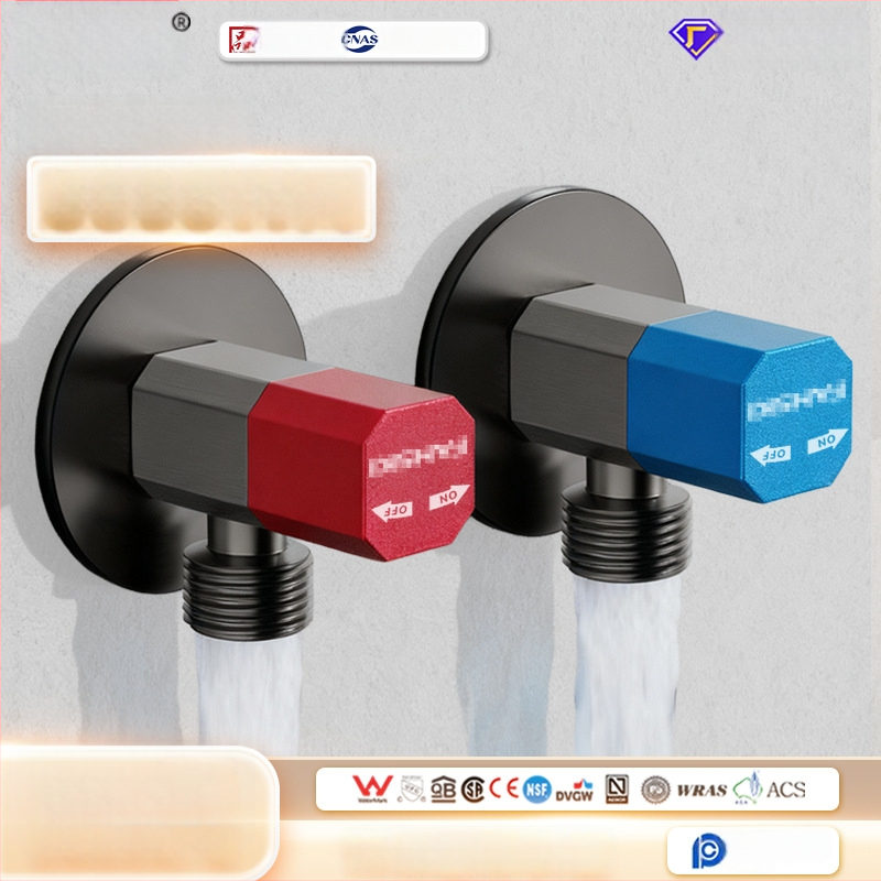 Roostevabast terasest nurga ventiil, sisseehitatud paigaldus, tööpinge 1,0 MPa, 1/2-tollised ühendused, universaalne külm- ja kuumale veele