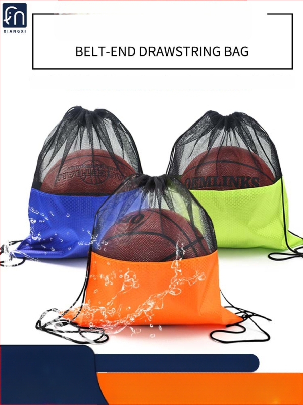 Sportinė kuprinė su raišteliu ir tinkleliu kišene krepšiniui | Medžiaga: Oxford audinys | Prekės ženklas: Elephant Series | Logotipo spausdinimas | Prekės kodas: TBD11