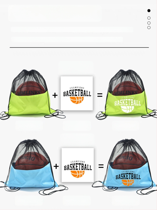 Sportinė kuprinė su raišteliu ir tinkleliu kišene krepšiniui | Medžiaga: Oxford audinys | Prekės ženklas: Elephant Series | Logotipo spausdinimas | Prekės kodas: TBD11