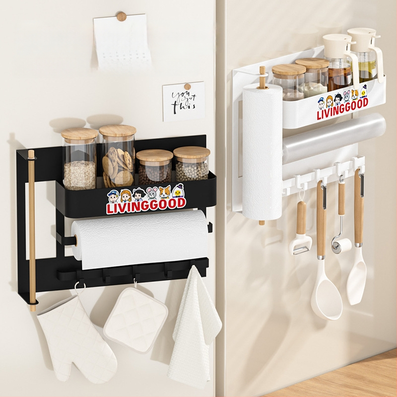 Magnetinė šaldytuvo laikymo sistema, be gręžimo, sieninė, nuimamas virtuvės organizatorius