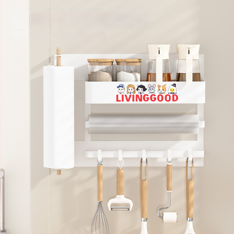 Magnetinė šaldytuvo laikymo sistema, be gręžimo, sieninė, nuimamas virtuvės organizatorius