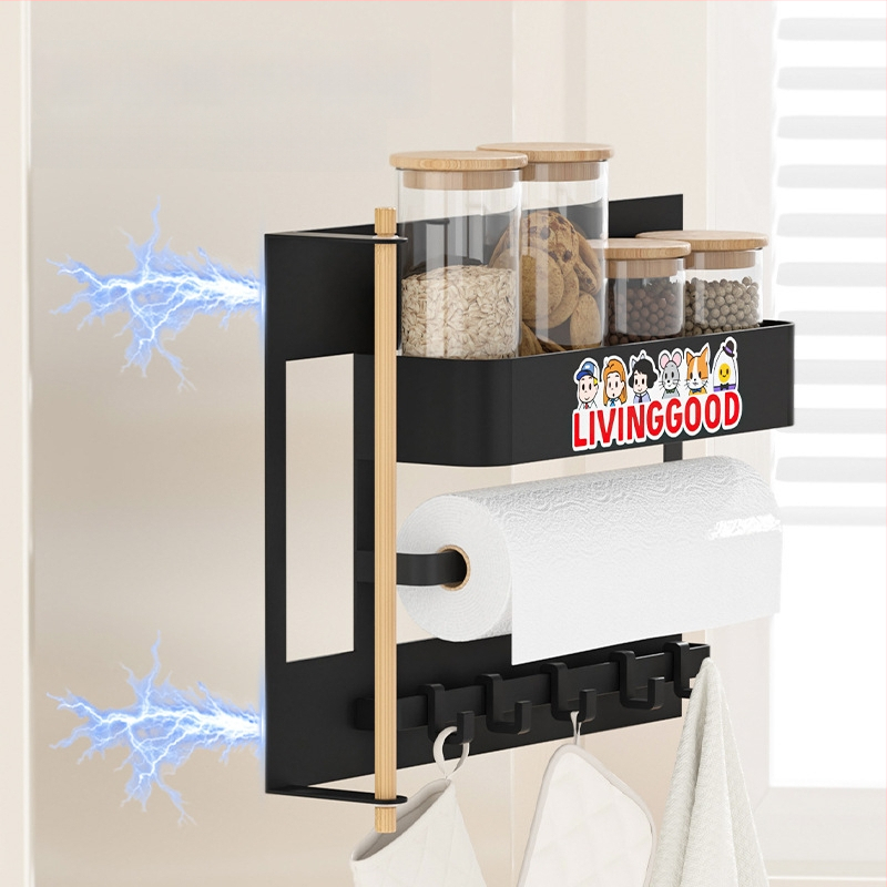 Magnetinė šaldytuvo laikymo sistema, be gręžimo, sieninė, nuimamas virtuvės organizatorius