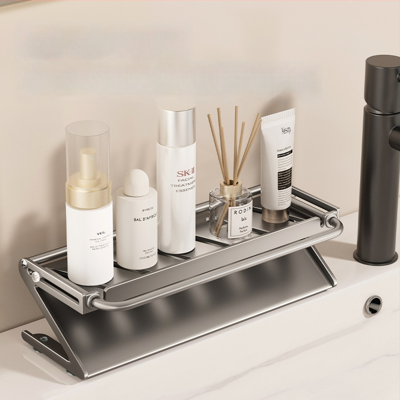 Sieninis virtuvės plovimo kriauklės laikiklis su nutekėjimu ir kempinės laikikliu, Dimo prekės ženklas, modelis GJQ939, medžiaga anglies plienas + ABS, daugiafunkcinis, be įrengimo