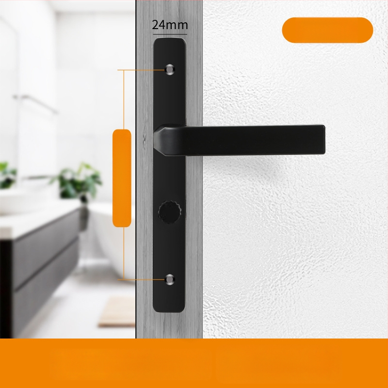 Duru užraktas rankena – modelis Narrow side door lock, medžiaga: aliuminis ir geležis, tipas: rankinė užraktas, taikymas: tualetas, stilius: šiuolaikinis minimalistinis