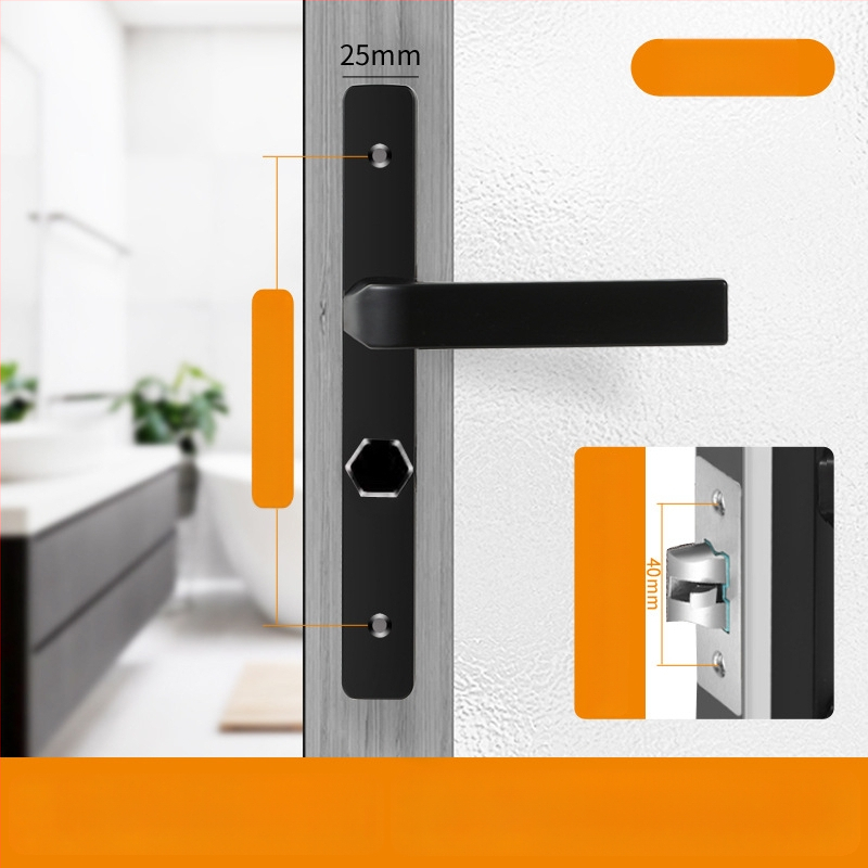 Duru užraktas rankena – modelis Narrow side door lock, medžiaga: aliuminis ir geležis, tipas: rankinė užraktas, taikymas: tualetas, stilius: šiuolaikinis minimalistinis