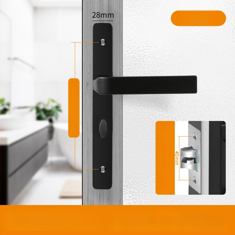 Duru užraktas rankena – modelis Narrow side door lock, medžiaga: aliuminis ir geležis, tipas: rankinė užraktas, taikymas: tualetas, stilius: šiuolaikinis minimalistinis