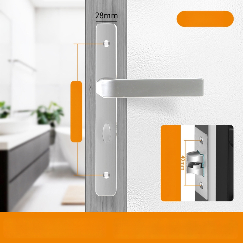 Duru užraktas rankena – modelis Narrow side door lock, medžiaga: aliuminis ir geležis, tipas: rankinė užraktas, taikymas: tualetas, stilius: šiuolaikinis minimalistinis