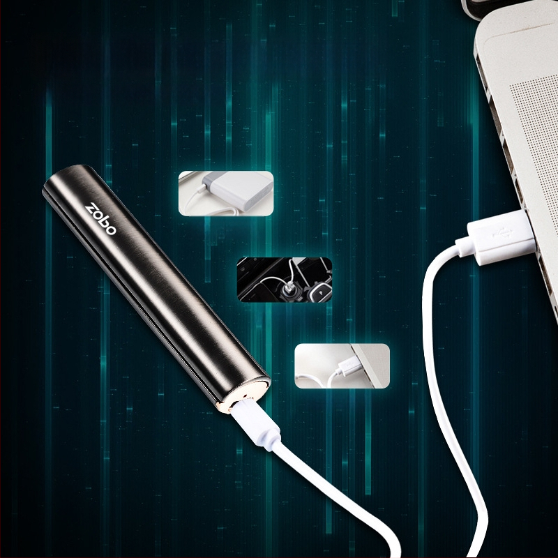 ZOBO USB uzlādes metāla zapālētājs – pretvēja, universālā dāvana, mūsdienīgs minimālisks dizains