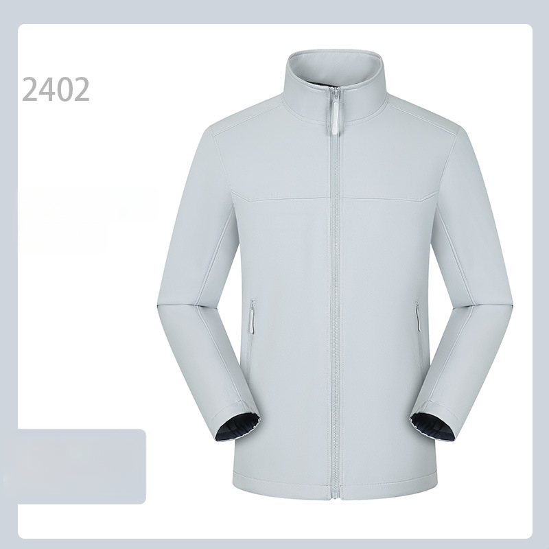 Softshell-jakk väljas kasutamiseks, unisex kardigan-stiil (polüesterkangas, veekindel, tuulekindel, hingav, kiiresti kuivan)