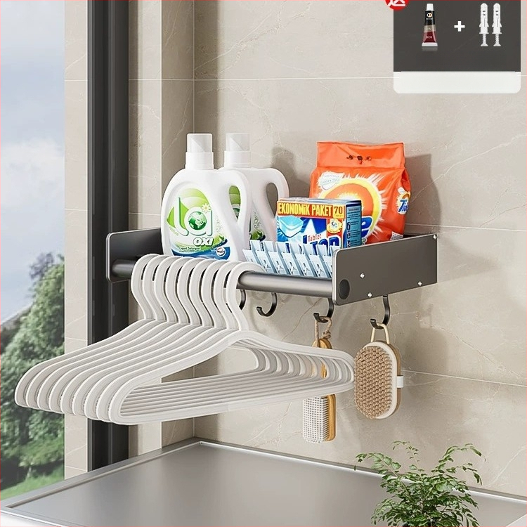 Seininis skalbimo mašinos laikiklis, be gręžimo, aliuminio lydinys, modelis M4A10, apkrova 20 kg, vieno lygio, paviršiaus apdaila: plastinis purškimas