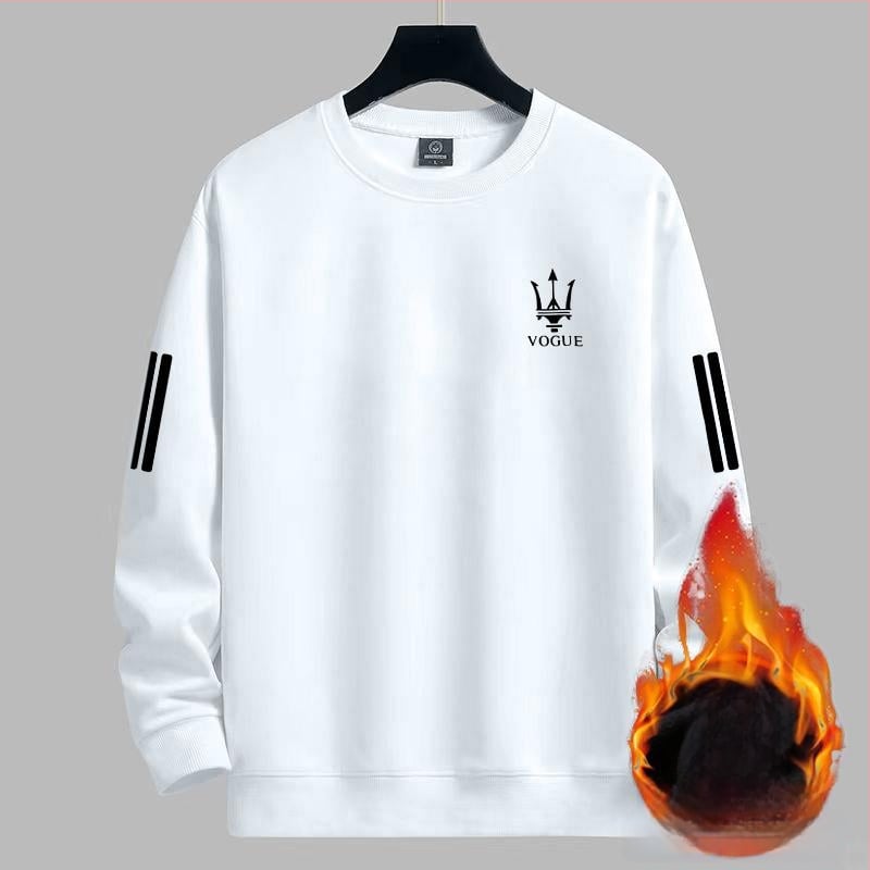 Férfi téli pulóver, laza szabású, kerek nyakú (crewneck), hosszú ujjú, poliészter 96%+