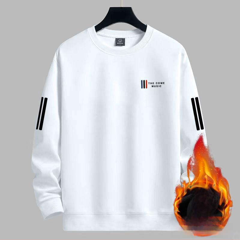 Férfi téli pulóver, laza szabású, kerek nyakú (crewneck), hosszú ujjú, poliészter 96%+