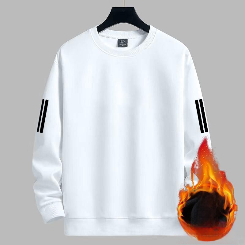 Férfi téli pulóver, laza szabású, kerek nyakú (crewneck), hosszú ujjú, poliészter 96%+