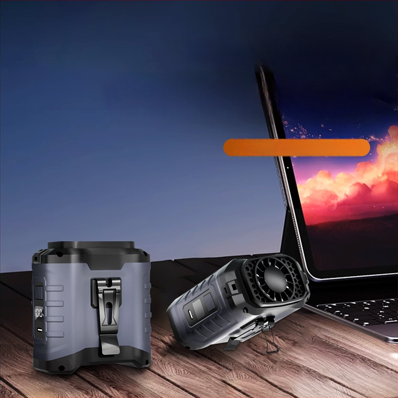 Juosmens ventiliatorius lauko sąlygomis su USB įkrovimu, įdiegta 6000mAh baterija, bešepinis variklis, 5 greičiai, veikia daugiau nei 12 valandų