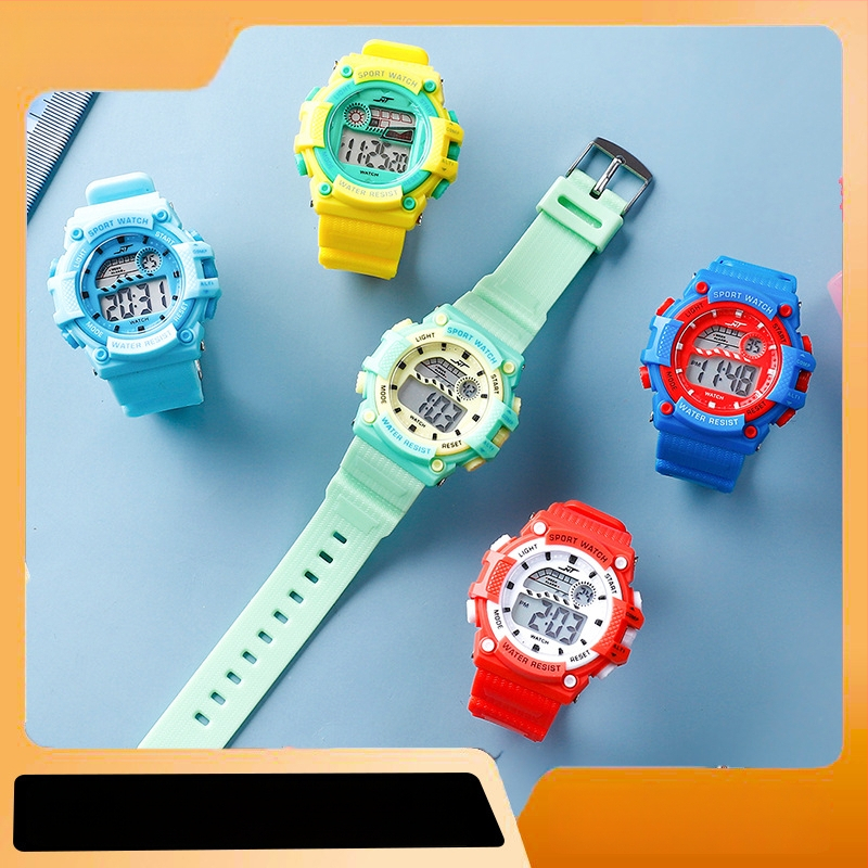 Elektroninis laikrodis mokiniams (šviesos ekranas, skaitmeninis ekranas, elektroninis mechanizmas, ABS korpusas, PVC dirželis)