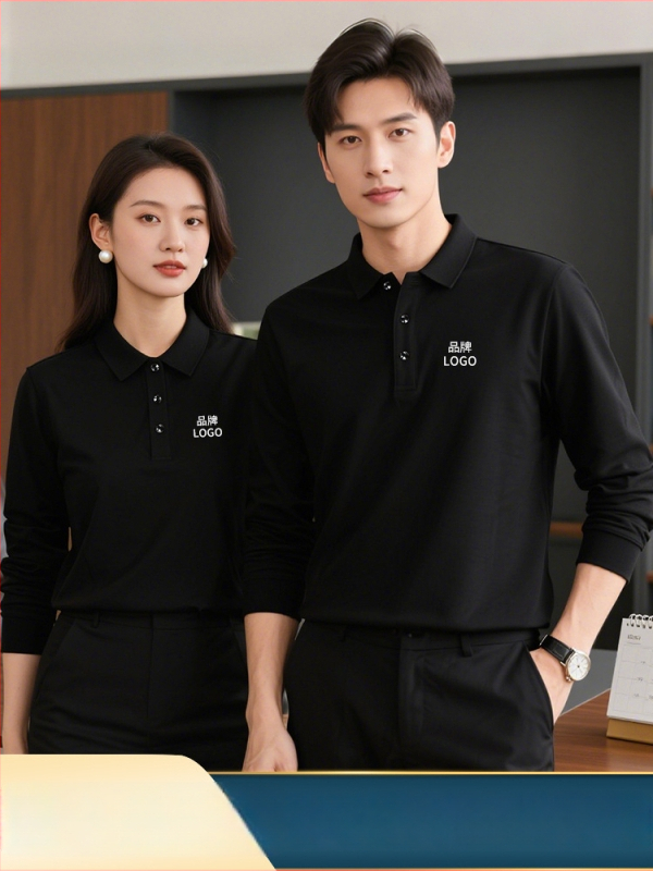 Pikkade varrukatega polo särk töörõivaste jaoks logoga – sügisel meeskonna vorm