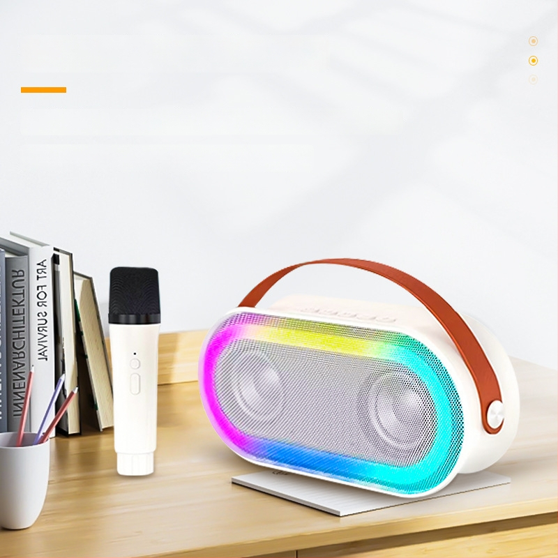 Bluetooth karaokes skaļrunis ar bezvadu mikrofoniem, 2 mikrofoni iekļauti, USB/TF atskaņošana, Bluetooth 5.3, 2000–4000 mAh akumulatora darbība, 6 stundu atskaņošana
