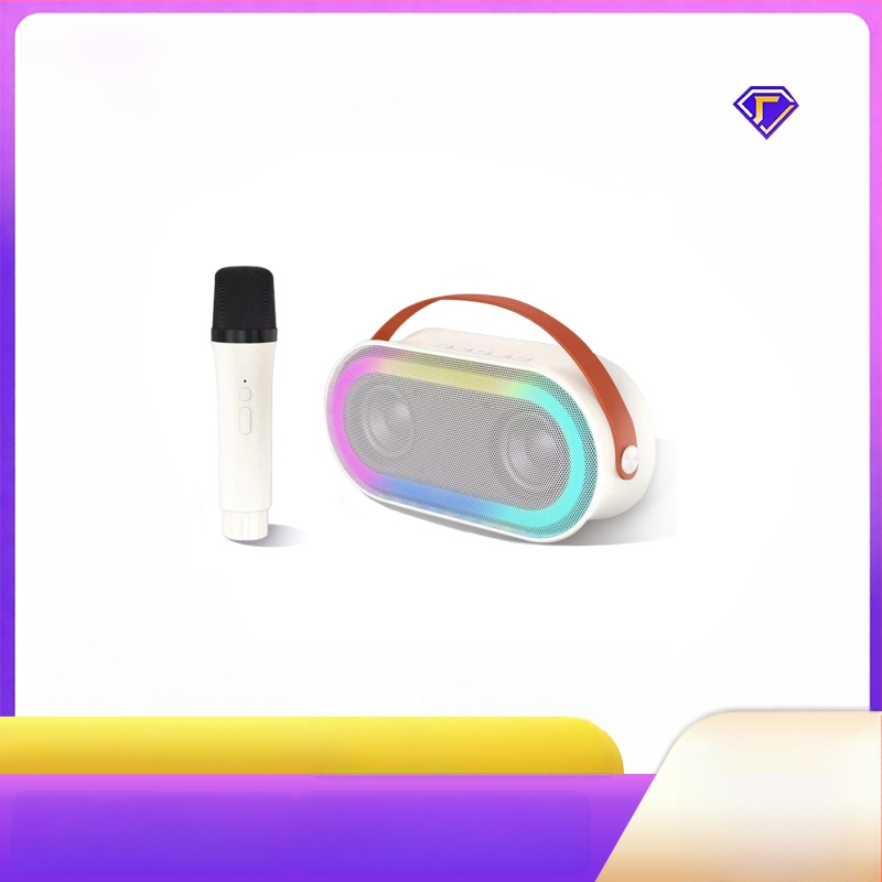 Bluetooth karaokes skaļrunis ar bezvadu mikrofoniem, 2 mikrofoni iekļauti, USB/TF atskaņošana, Bluetooth 5.3, 2000–4000 mAh akumulatora darbība, 6 stundu atskaņošana
