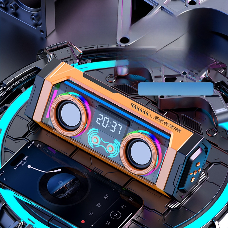 Bezvadu galda Bluetooth skaļrunis ar dziļu basu (2 skaļruņi, Bluetooth 5.3, 10W, 100Hz-20kHz, diapazons līdz 15 m)