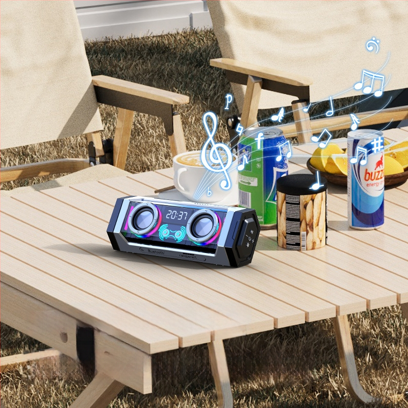 Bezvadu galda Bluetooth skaļrunis ar dziļu basu (2 skaļruņi, Bluetooth 5.3, 10W, 100Hz-20kHz, diapazons līdz 15 m)