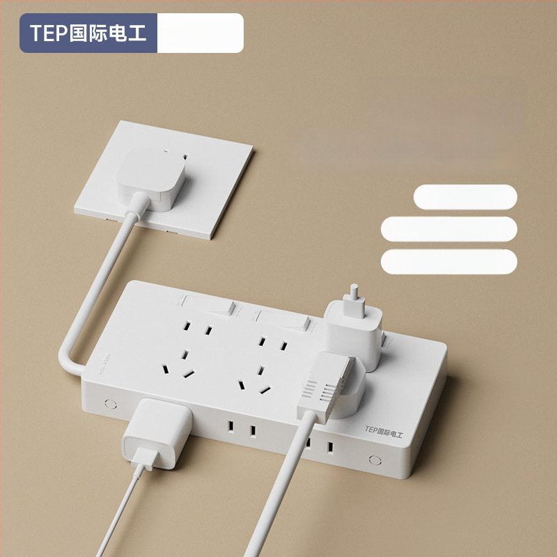 86-tipiska paplašināšanas kontaktligzda ar barošanas vadu, sienas uzstādīšana, 10A, 250V, Tin Phosphor Bronze kontakti