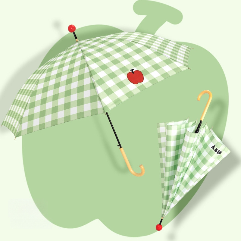 Dvivietis skėtis su ilgu mediniu rankena, 16 rėmų, geležinis rėmas, pusiau automatinis atidarymas, 190T audinys