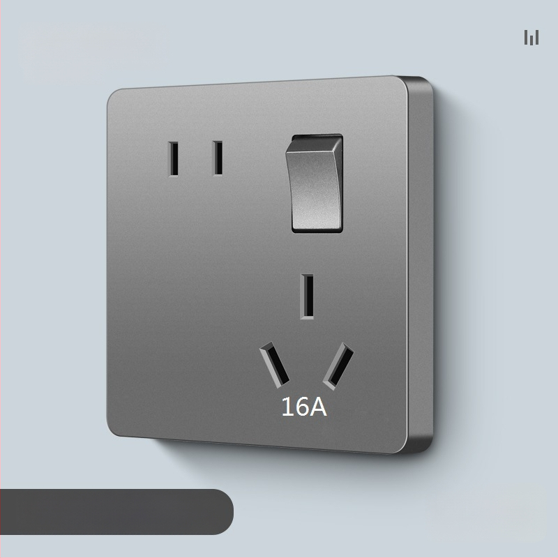 Sienas uzstādāms slēdža un kontaktu paneļa ar vienu vadību, pieci caurumi, 10A, 220-250V AC, fosforbronza kontakti, CCC sertifikāts