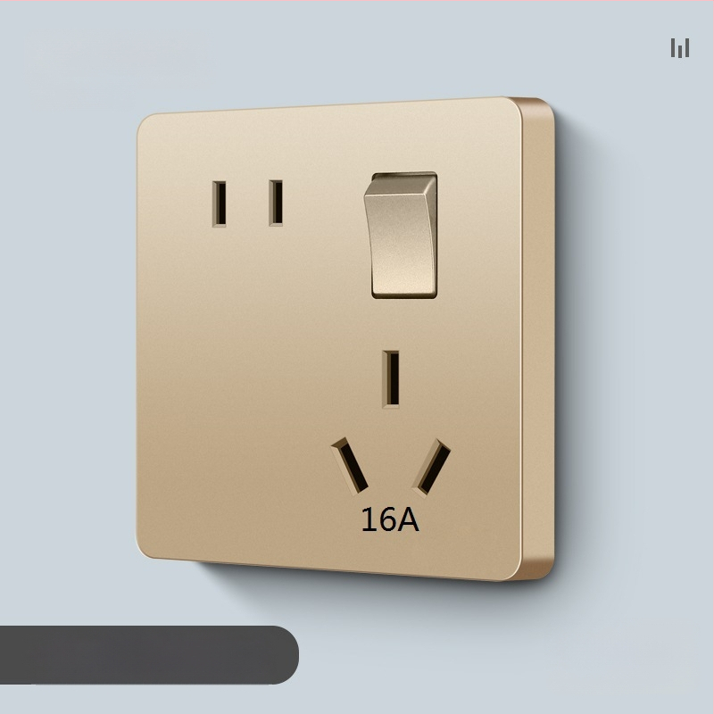 Sienas uzstādāms slēdža un kontaktu paneļa ar vienu vadību, pieci caurumi, 10A, 220-250V AC, fosforbronza kontakti, CCC sertifikāts