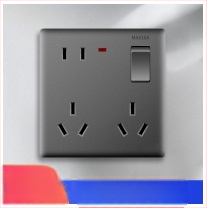 Sienas slēdža kontaktu paneļš, 1 grupas ar 8 atverēm, 86. tips, sienas uzstādīšana, Jaunais nacionālais standards, 10A, AC250V