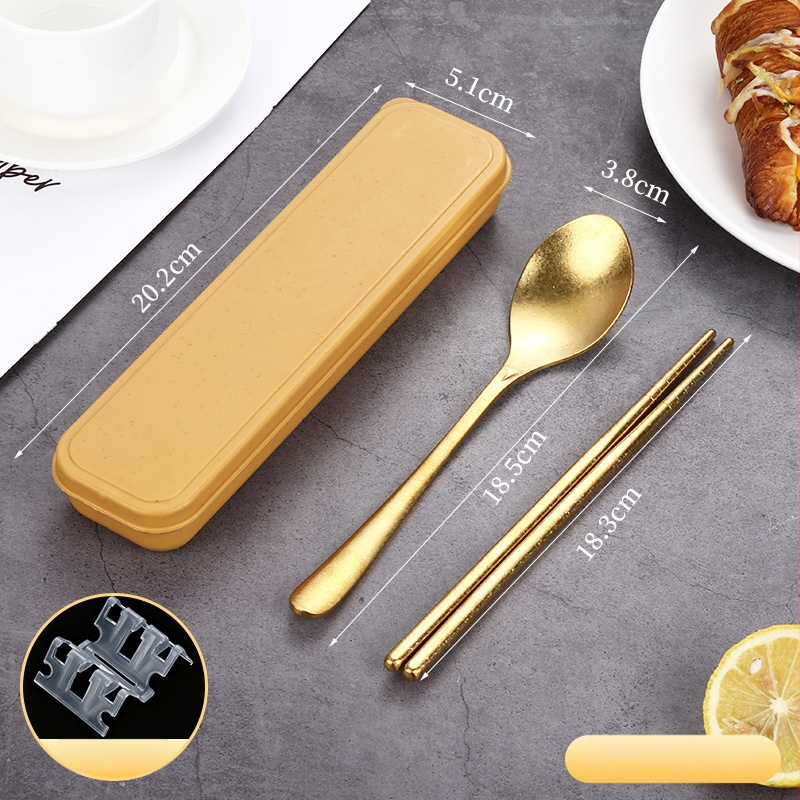 Švarus titano stalo įrankių rinkinys su šaukštu ir lazdelėmis — ultra lengvas, Hemp Wheel poliravimas, minimalistinis stilius