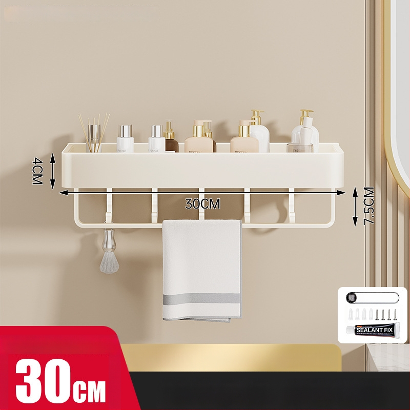 Police na kúpeľňu na uskladnenie – hliníková zliatina, sprejový náter, štvorcový tvar, nosnosť 30 kg, jednovrstvová alebo dvojvrstvová konštrukcia