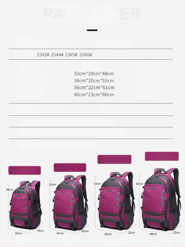 Matkakott, unisex, nailon, suur maht, hingav, selja kaitse