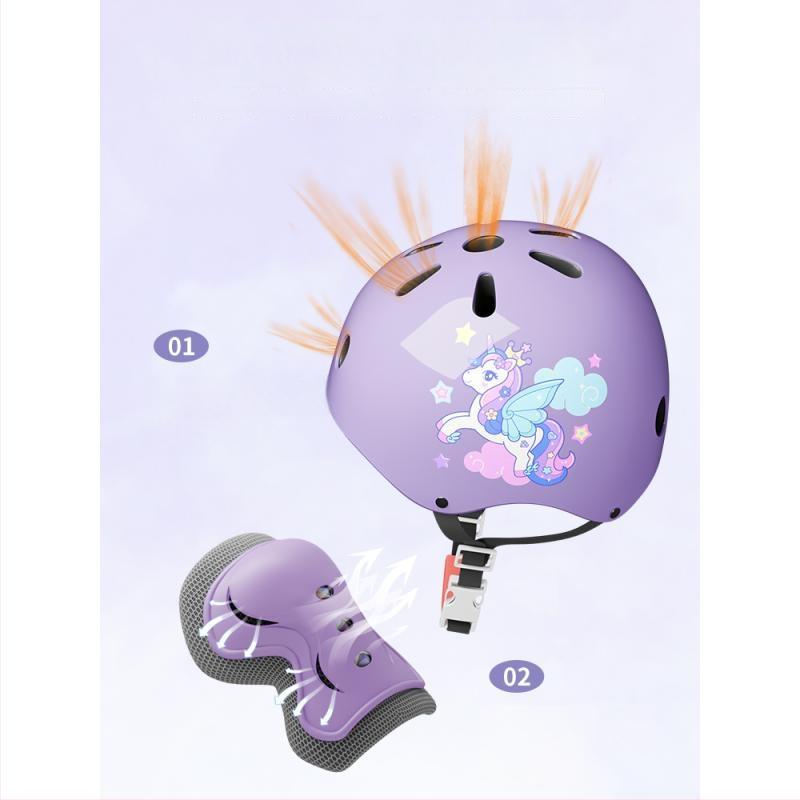 Bērnu riteņslidošanas aizsargu komplekts ar velosipēdu ķiveri (EPS; bērni; neitrāls dzimums; velosipēdu ķivere)