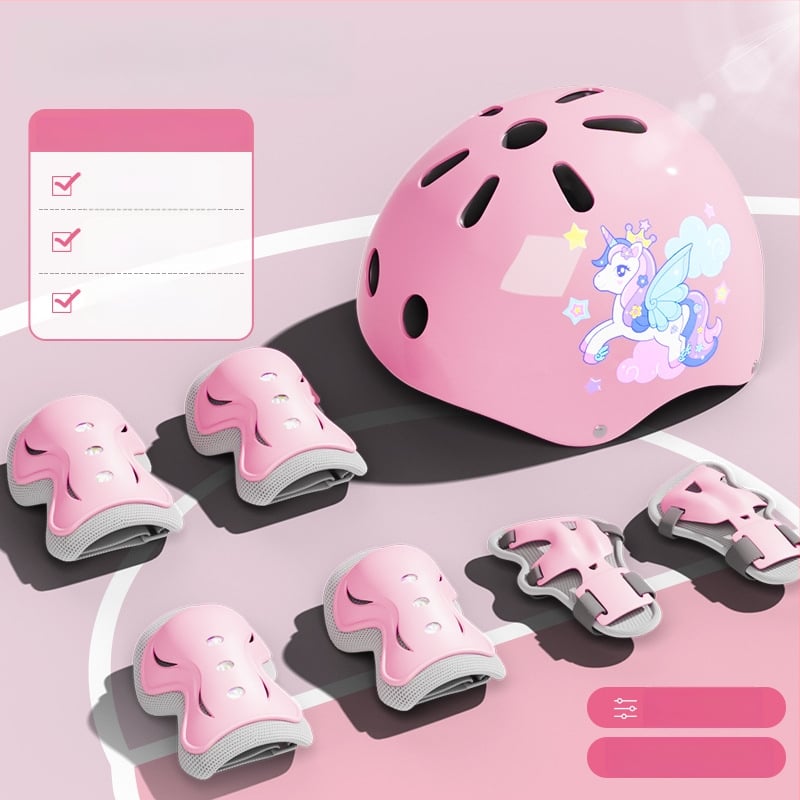 Bērnu riteņslidošanas aizsargu komplekts ar velosipēdu ķiveri (EPS; bērni; neitrāls dzimums; velosipēdu ķivere)