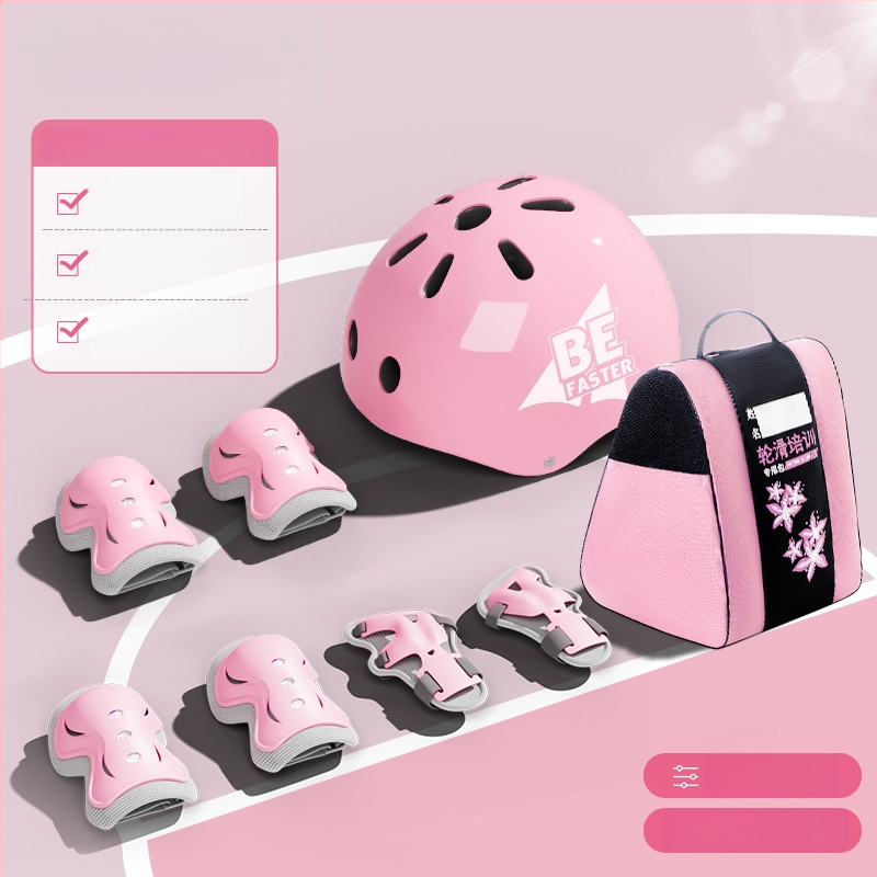 Bērnu riteņslidošanas aizsargu komplekts ar velosipēdu ķiveri (EPS; bērni; neitrāls dzimums; velosipēdu ķivere)