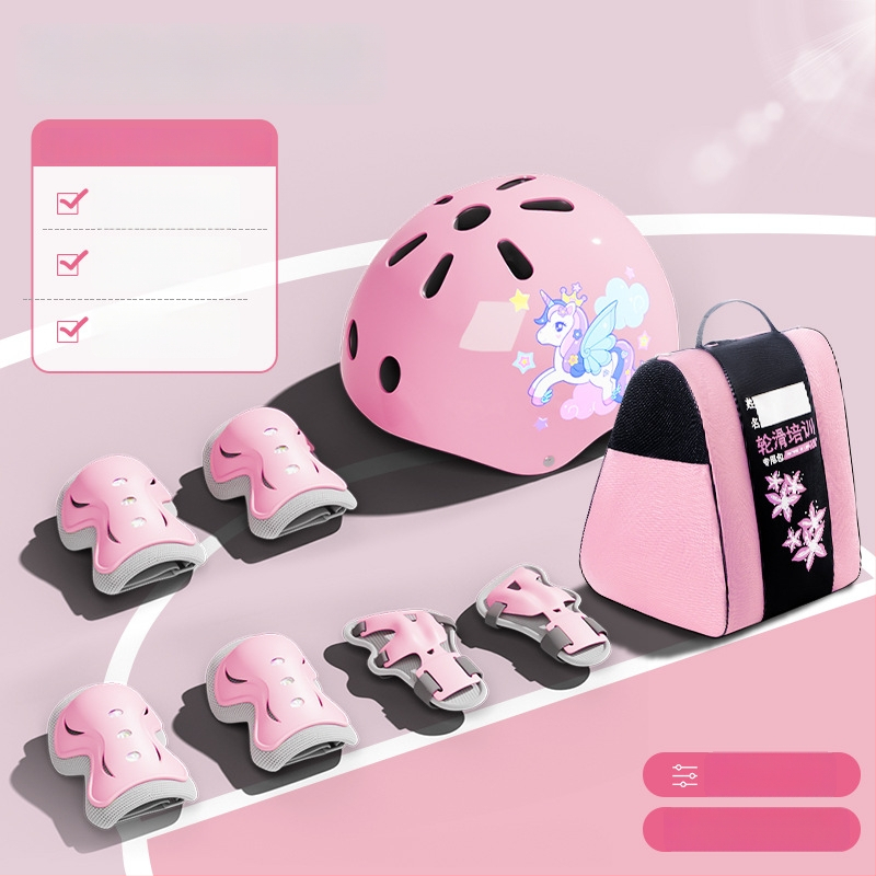 Bērnu riteņslidošanas aizsargu komplekts ar velosipēdu ķiveri (EPS; bērni; neitrāls dzimums; velosipēdu ķivere)