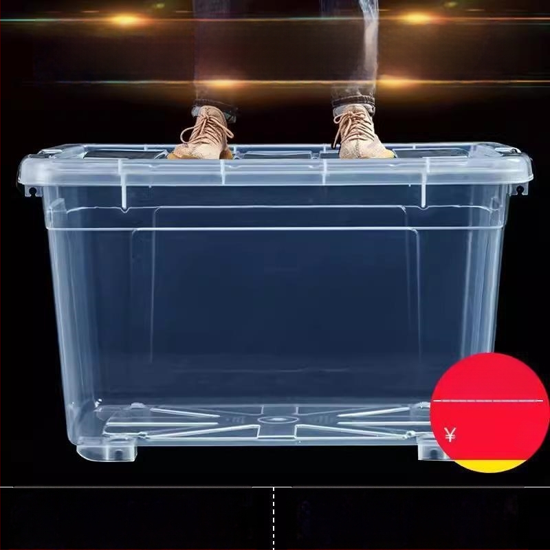 Prozirni plastični pravokutni spremnik za vodu s poklopcem, ručni držač, kapacitet 0–5 L