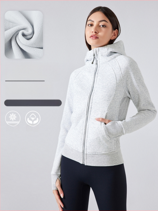 Moteriška sportinė striukė su gobtuvu žiemai – tankus medvilnės mišinio audinys, stovinti apykaklė, ilgos rankovės DJ028