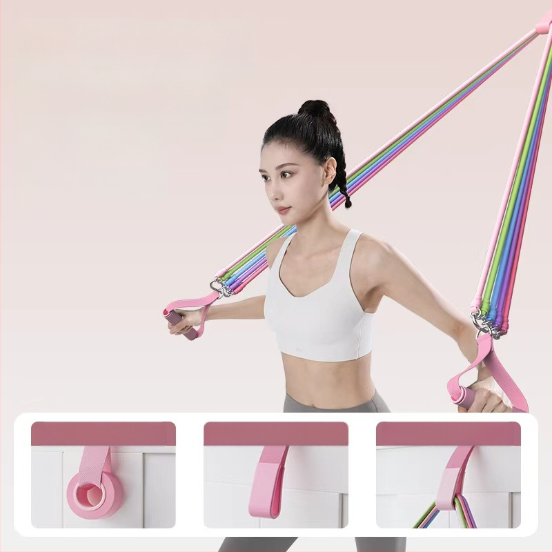 Kovos priešinimo virvės komplektas namų fitnesui — pečių, nugaros ir kojų treniruotėms, medžiaga TPR, modelis AH0700R2609