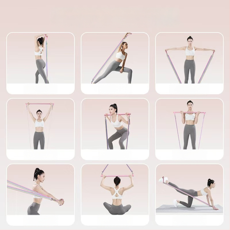 Kovos priešinimo virvės komplektas namų fitnesui — pečių, nugaros ir kojų treniruotėms, medžiaga TPR, modelis AH0700R2609