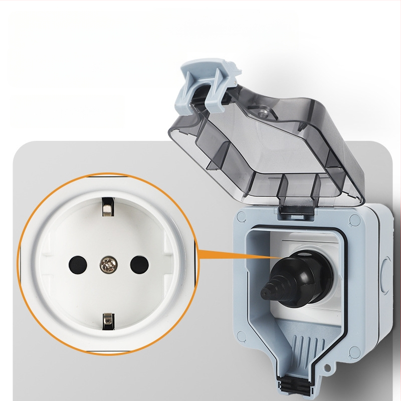 Āra IP66 ūdensizturīga sienas kontaktligzda, rūpnieciska dizaina, vienpolu kontaktligzda, Eiropas standarts, vācu stils