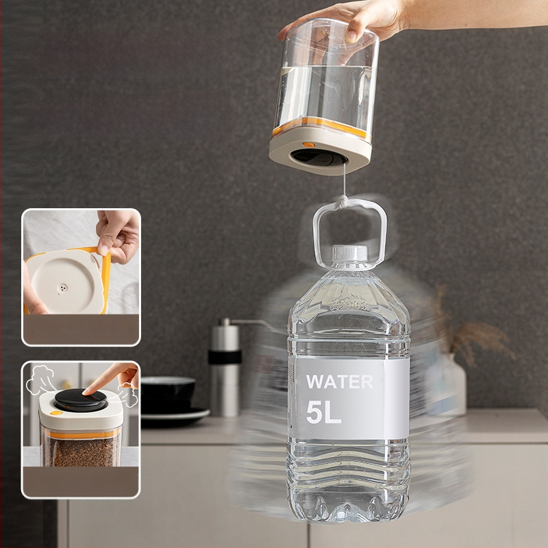 PET plastikoje pagamintas vakuuminis sandėliavimo indas, maisto kokybės, kvadratinė forma, 301–500 ml, skirtas kavos pupelėms ir grūdams