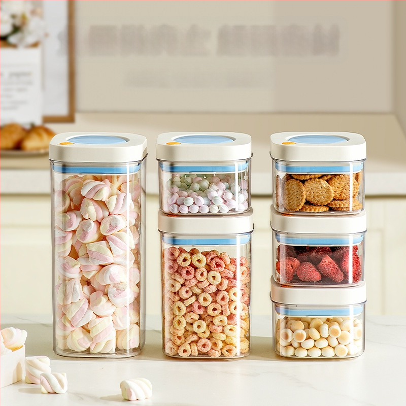 PET plastikoje pagamintas vakuuminis sandėliavimo indas, maisto kokybės, kvadratinė forma, 301–500 ml, skirtas kavos pupelėms ir grūdams