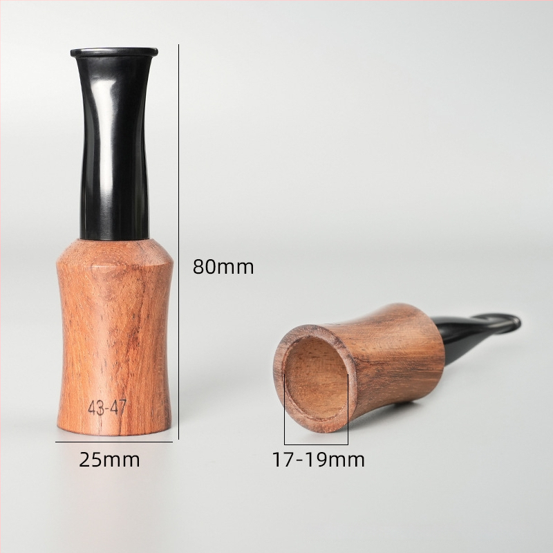 Мундштук за пура от розово дърво и абанос, персонализируем, с ръководство, прост стил