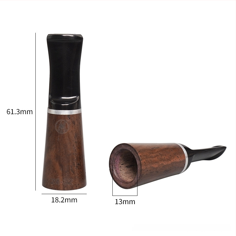 Мундштук за пура от розово дърво и абанос, персонализируем, с ръководство, прост стил